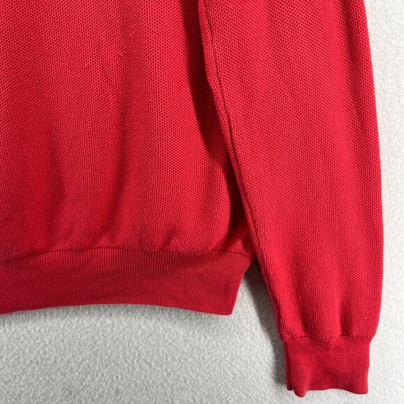 POLO RALPH LAUREN Sweater Mens S Mesh Knit Cotton Crewneck Pullover Jumper Red - Picture 11 of 16